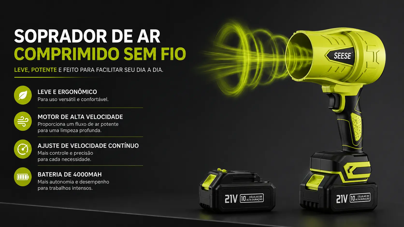 SEESE Pro™ Soprador Turbo Compacto - Casa, Carro, Sitio, Chacara, Fazenda e MUITO mais! — imagem 3