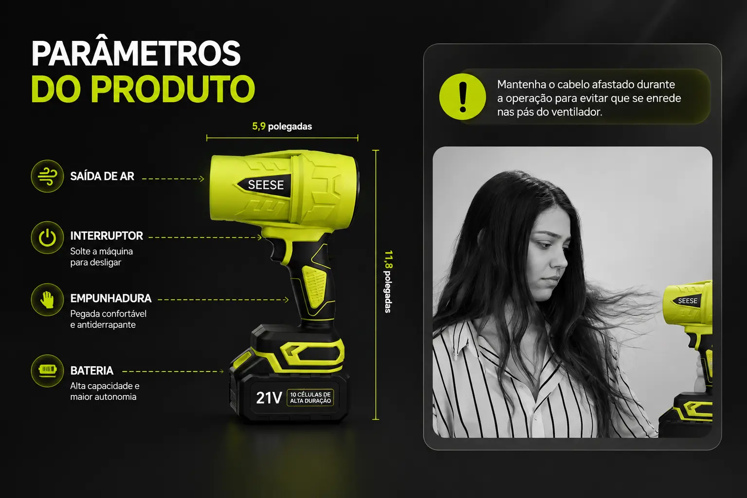 SEESE Pro™ Soprador Turbo Compacto - Casa, Carro, Sitio, Chacara, Fazenda e MUITO mais! — imagem 1