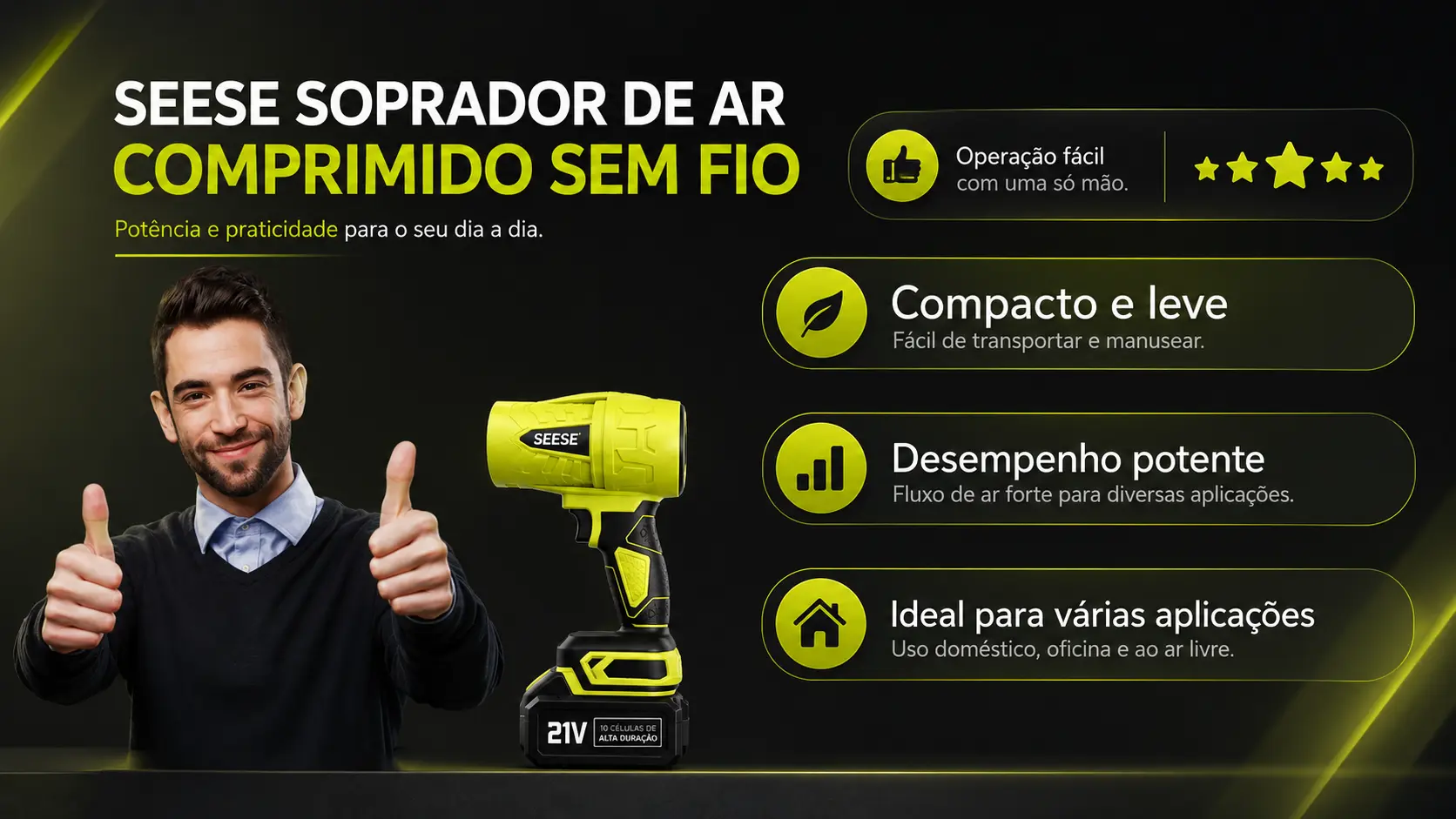 SEESE Pro™ Soprador Turbo Compacto - Casa, Carro, Sitio, Chacara, Fazenda e MUITO mais! — imagem 2