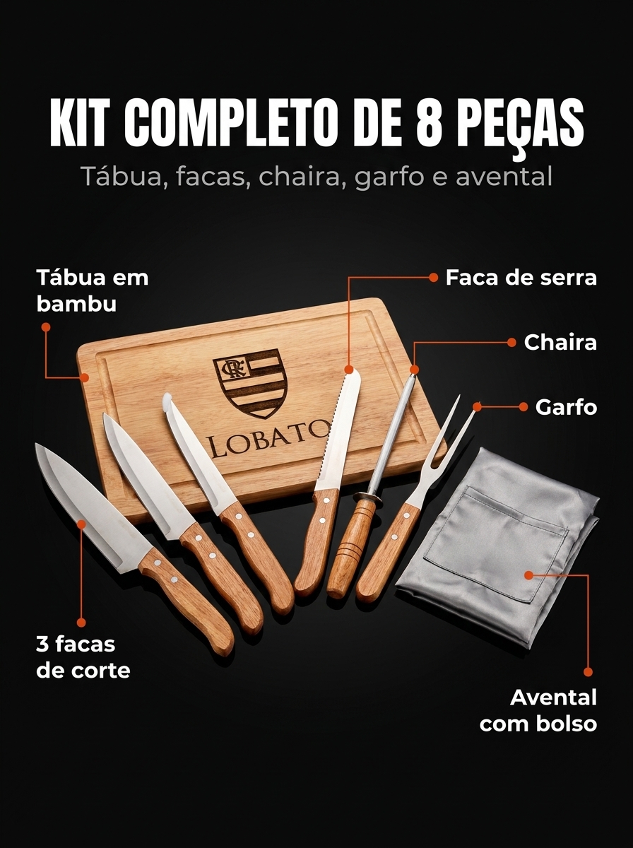 Kit Churrasco Personalizado 8 Peças — imagem 1