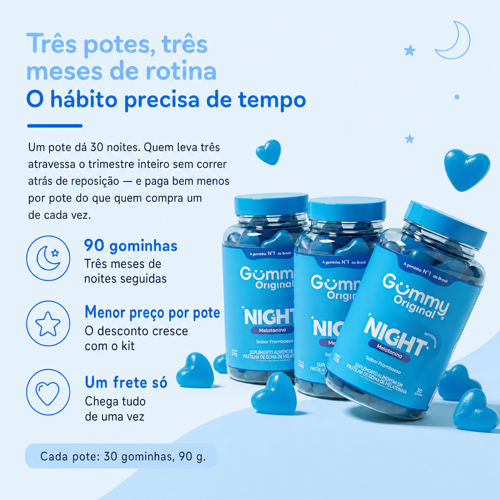 Três potes, três meses de rotina