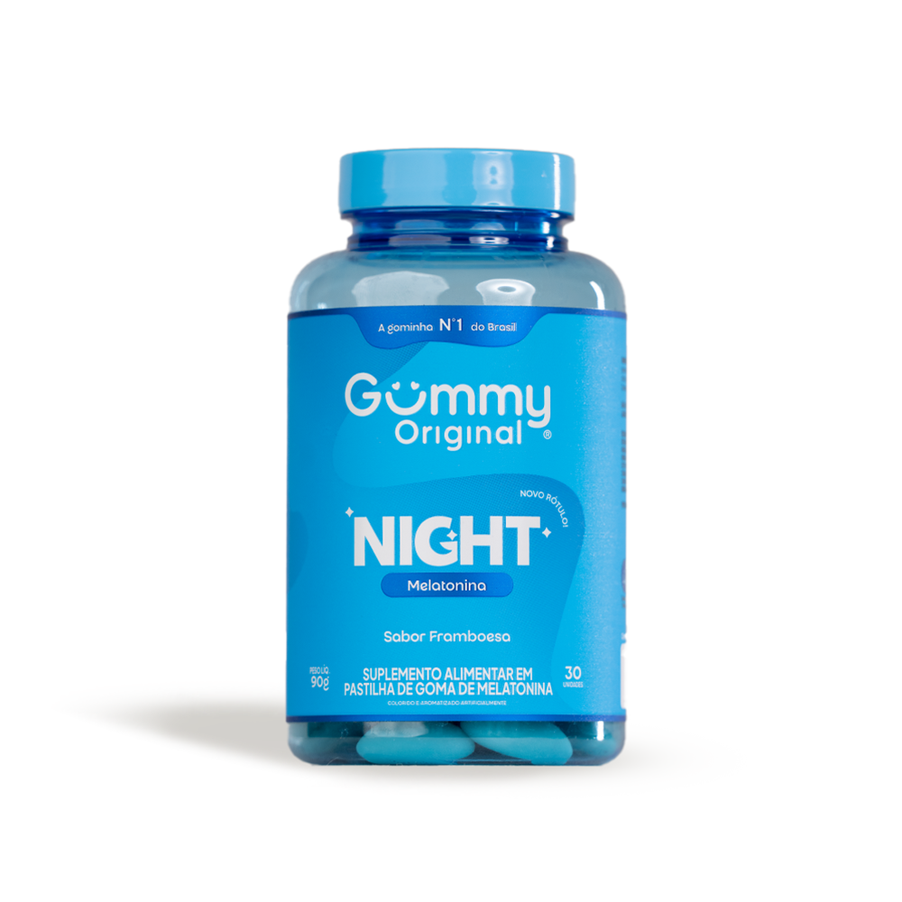 Gummy Night Melatonina — Framboesa, 30 gomas (90 g) 1